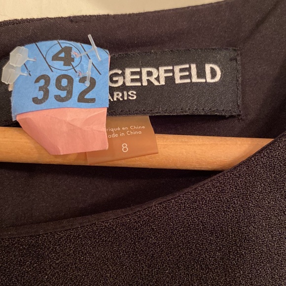 Karl Lagerfeld little black dress. Size 8. Fun flirty hem with a bow. - Picture 3 of 5